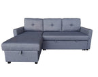 Retro Universal Corner Pull Out Sofa bed with storage chase Grey