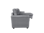 Retro Universal Corner Pull Out Sofa bed with storage chase Silver
