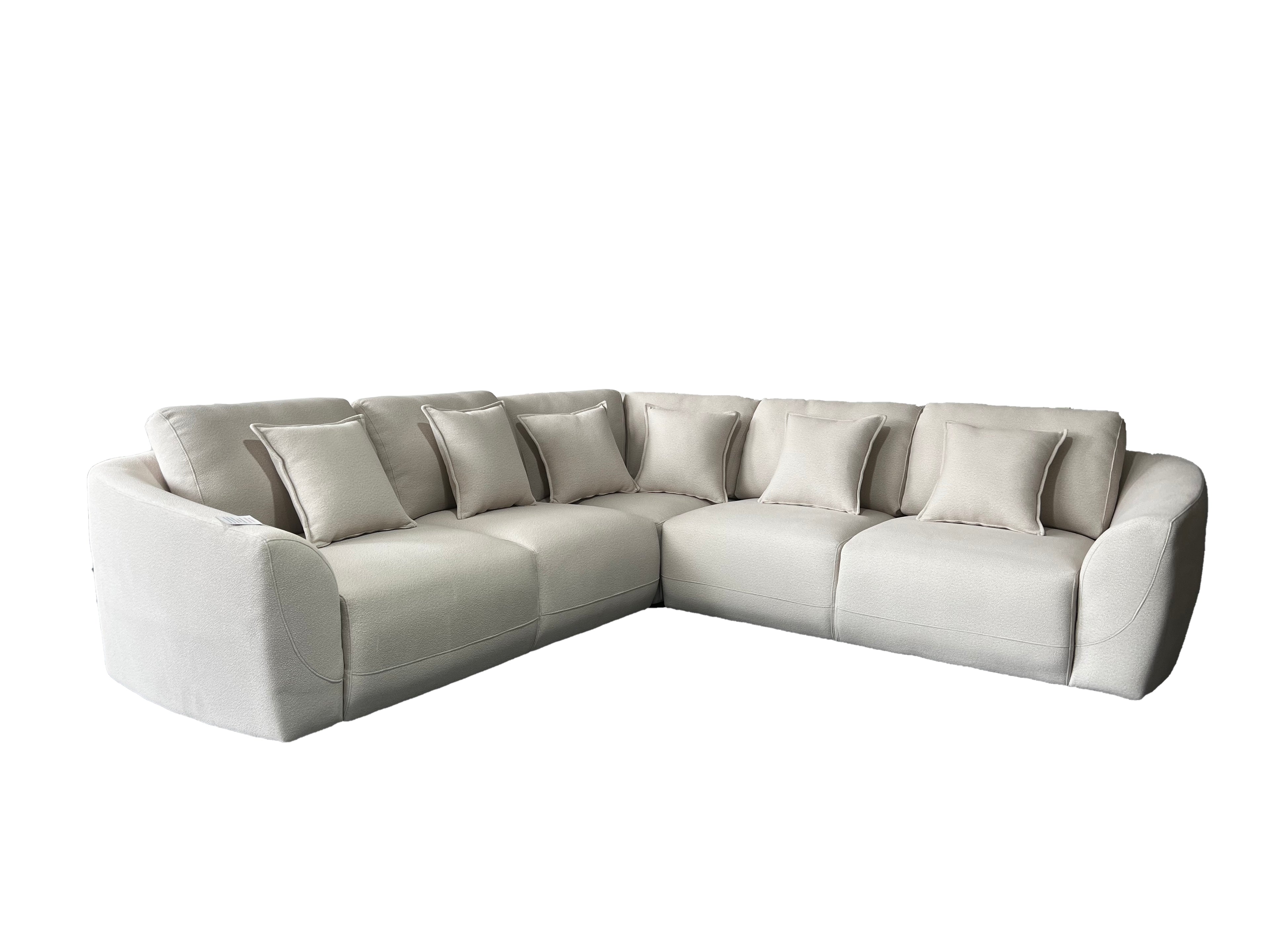 Bronte 5 Seater Modular Corner Cream