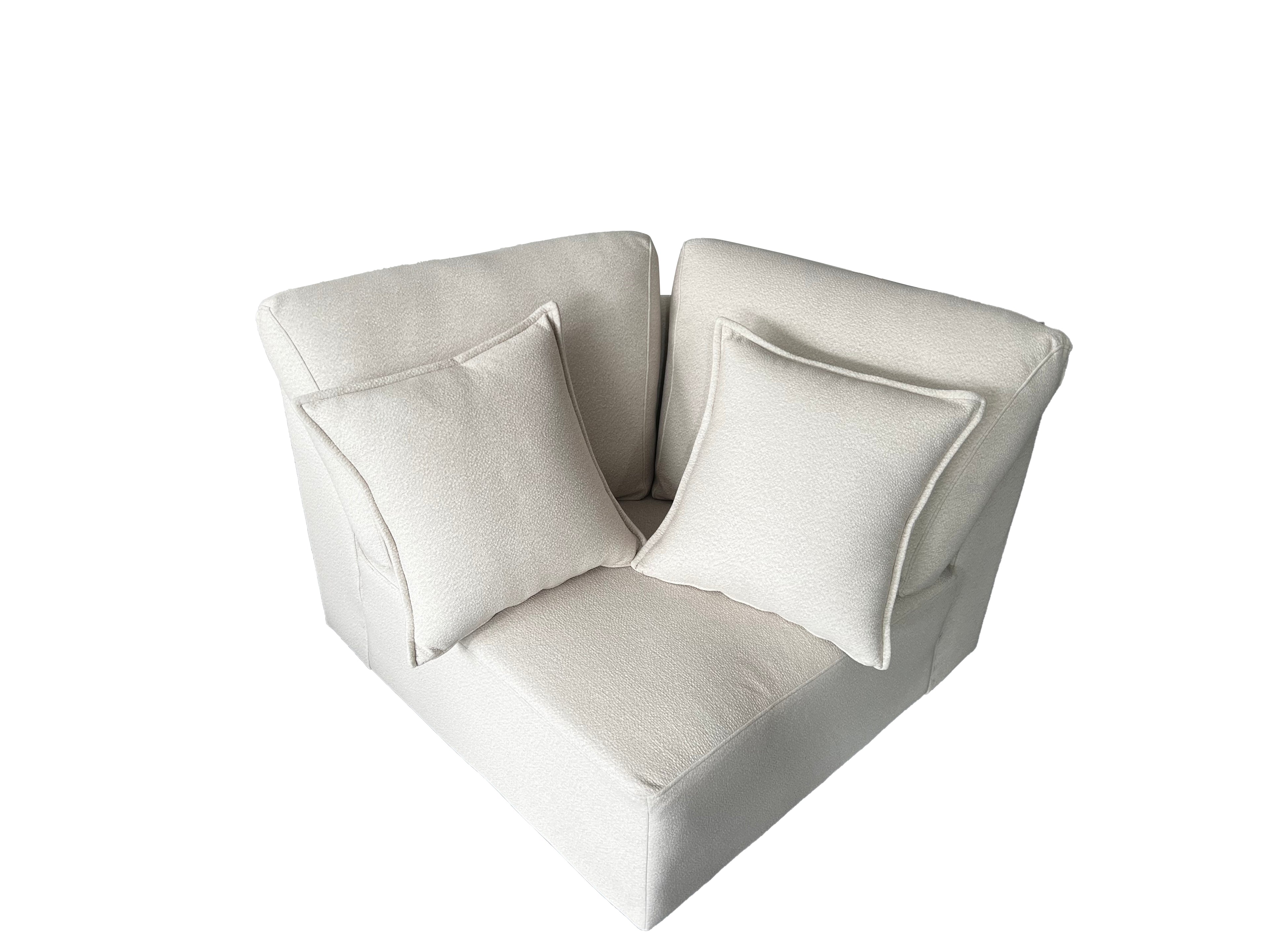 Bronte 5 Seater Modular Corner Cream