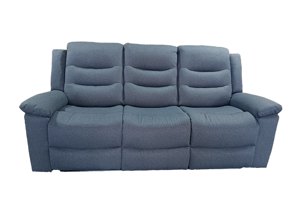 Sorrento 3 Seater Manual Recliner Fabric Grey