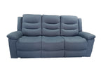 Sorrento 3 Seater Manual Recliner Fabric Grey
