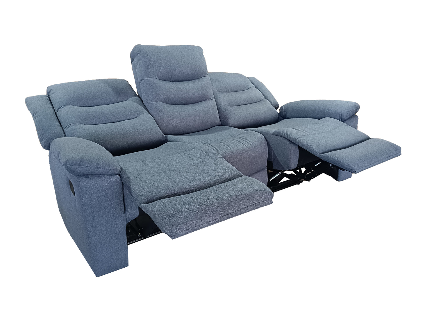 Roma 2 Seater Manual Recliner Fabric Grey