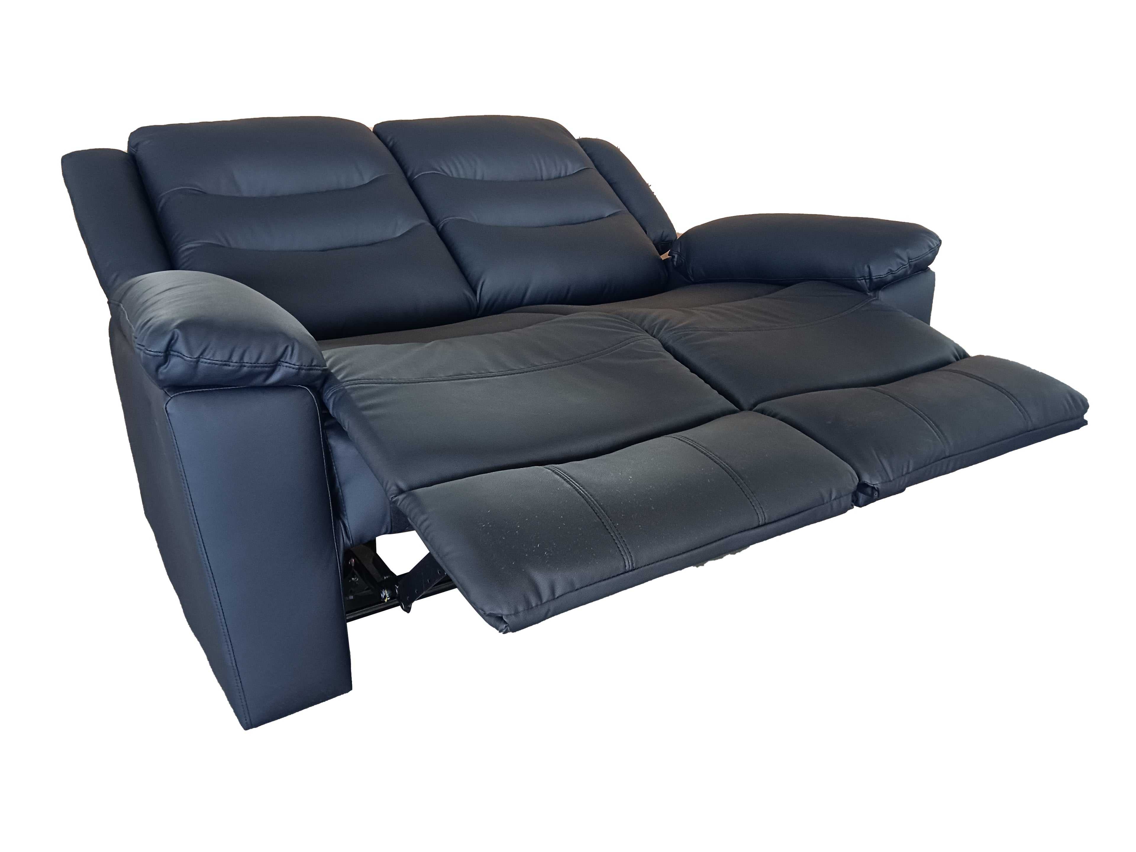Roma 1 Seater Manual Recliner Anti Scratch Leather Black