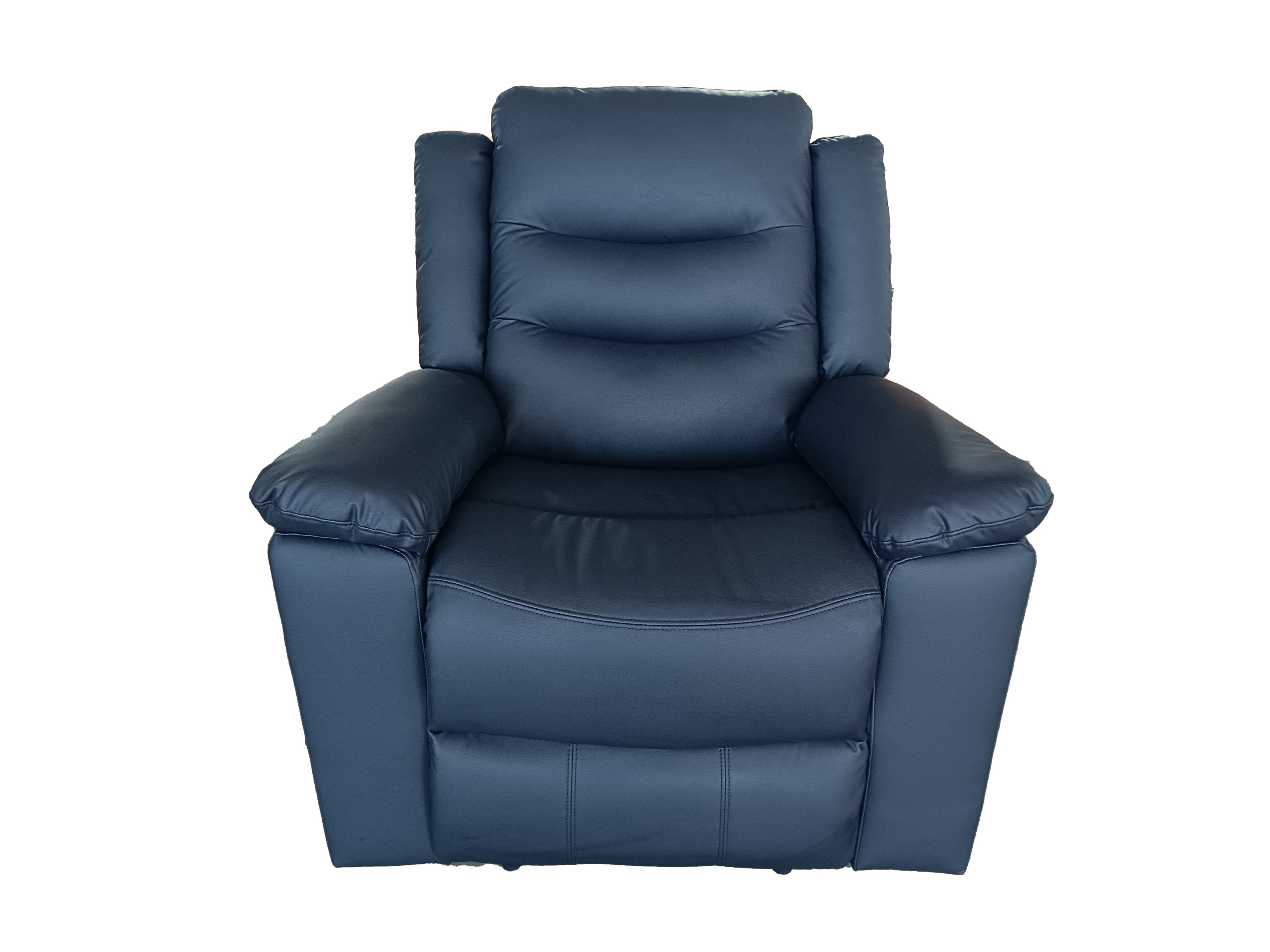 Roma 1 Seater Manual Recliner Anti Scratch Leather Black