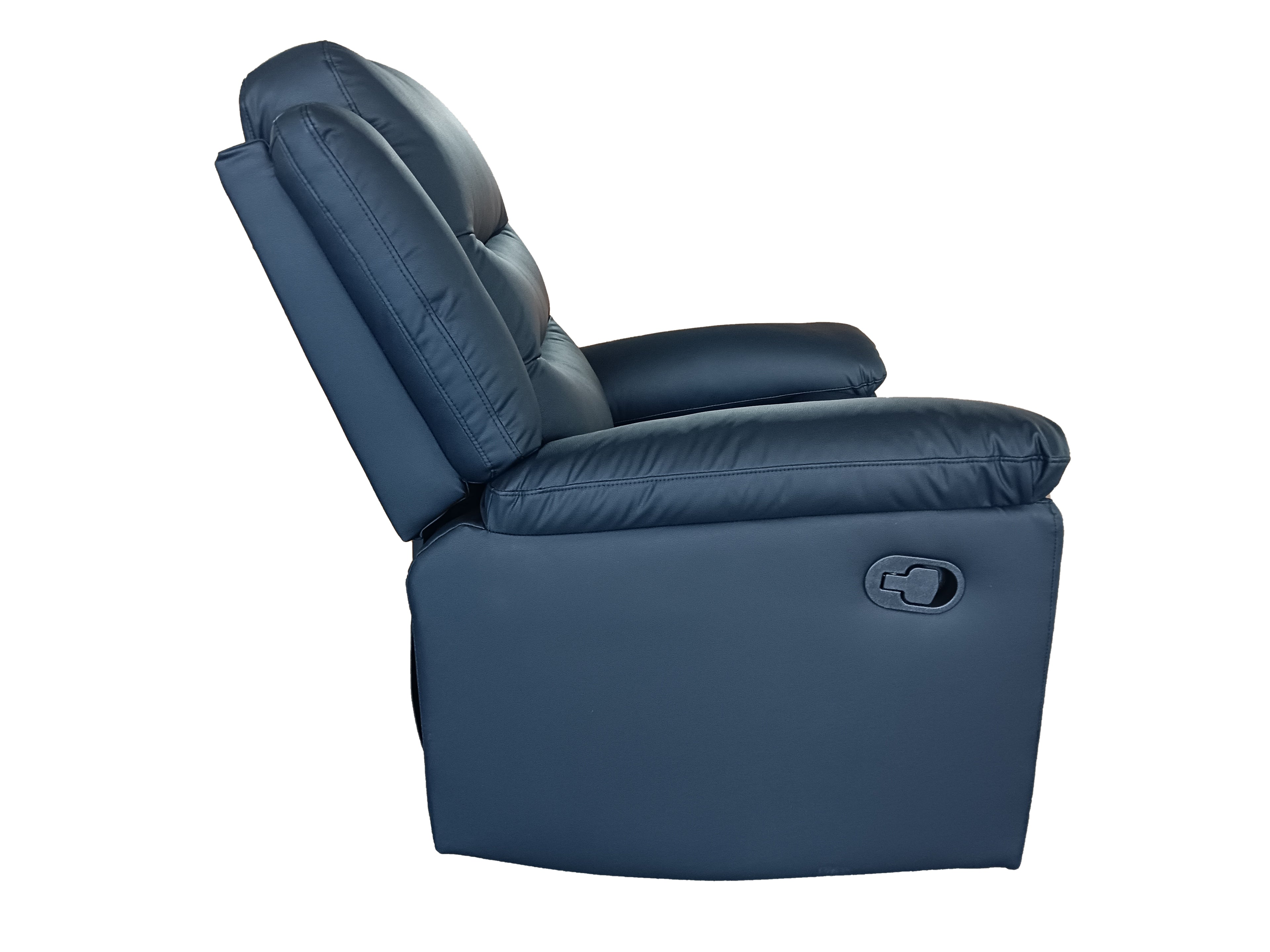 Roma 1 Seater Manual Recliner Anti Scratch Leather Black