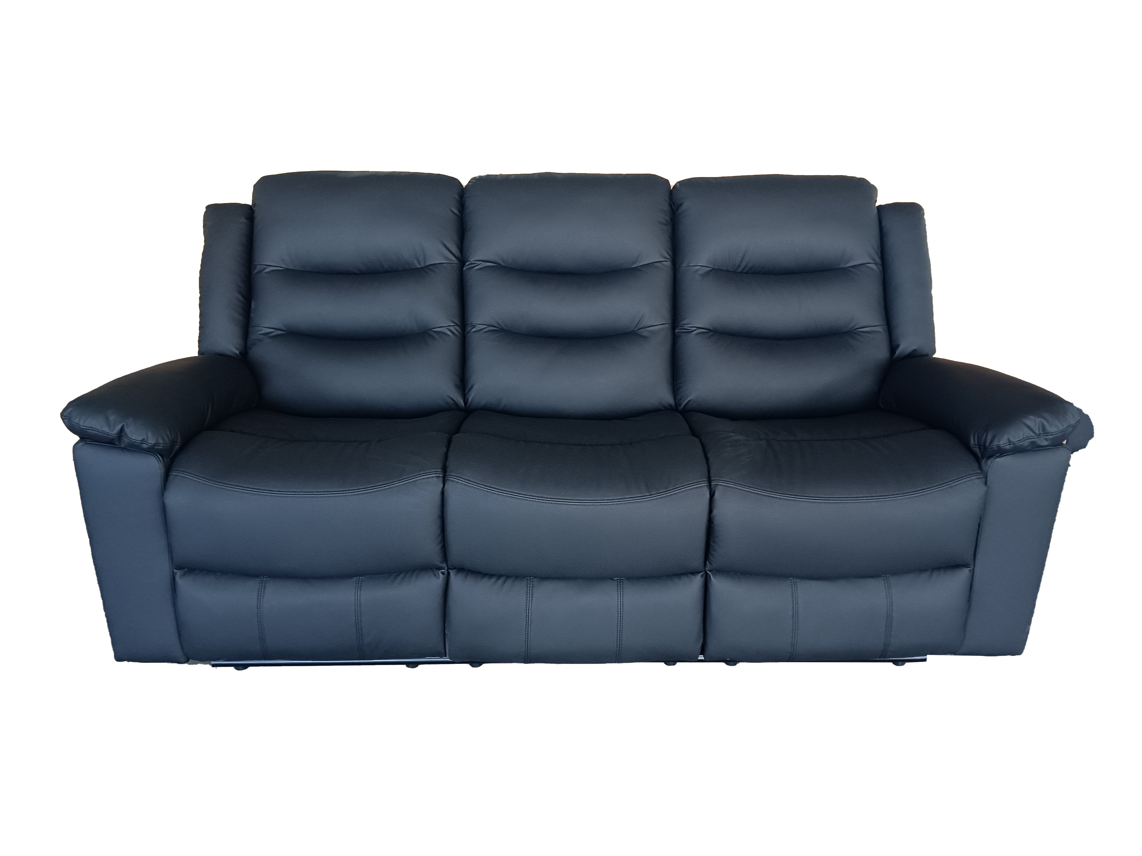 Roma 1 Seater Manual Recliner Anti Scratch Leather Black