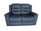 Roma 3 Seater Manual Recliner Anti Scratch Leather Black