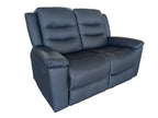 Roma 3 Seater Manual Recliner Anti Scratch Leather Black