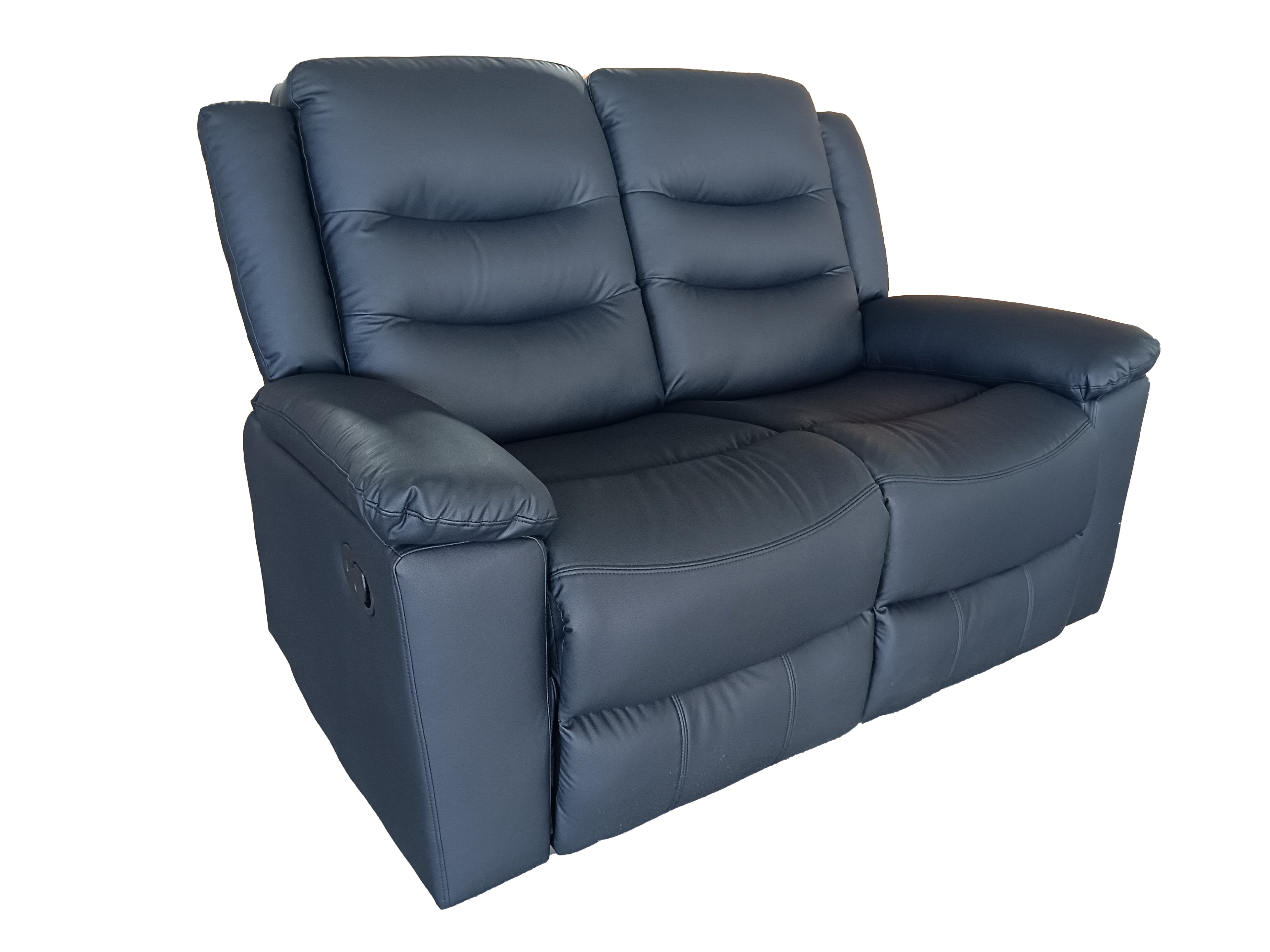 Roma 1 Seater Manual Recliner Anti Scratch Leather Black