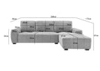 Zuma Right Hand Corner Sofa Silver