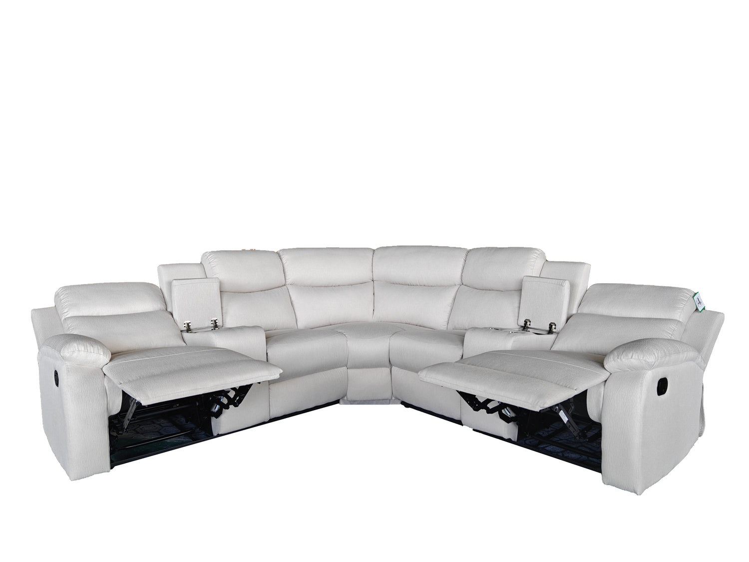 Montari Fabric Manual Recliner with console and cupholders Cream