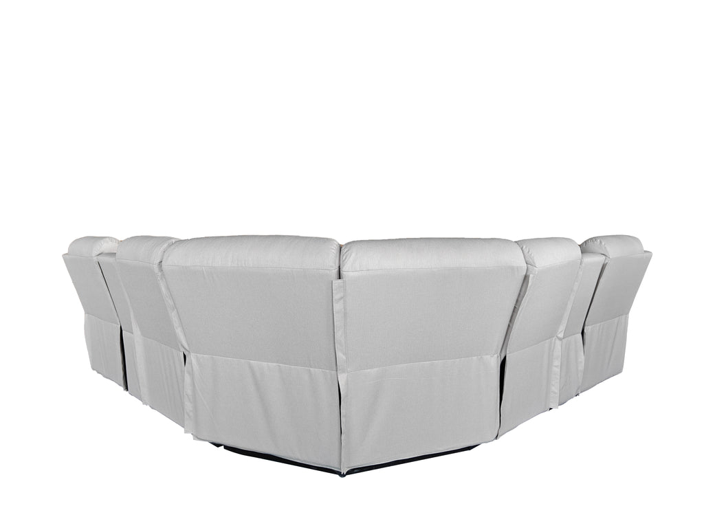 Montari Fabric Manual Recliner with console and cupholders Cream