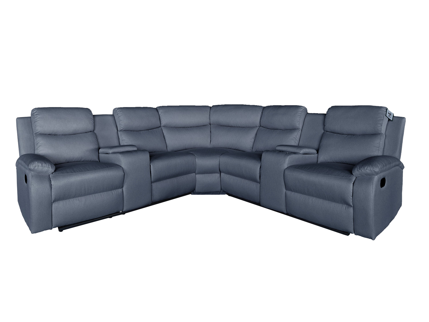 Montari Fabric Manual Recliner with console and cupholders Grey