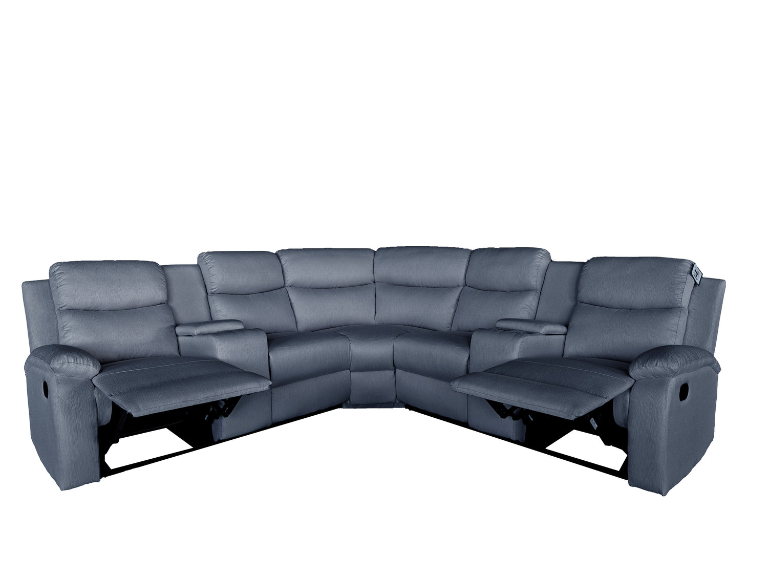 Montari Fabric Manual Recliner with console and cupholders Grey