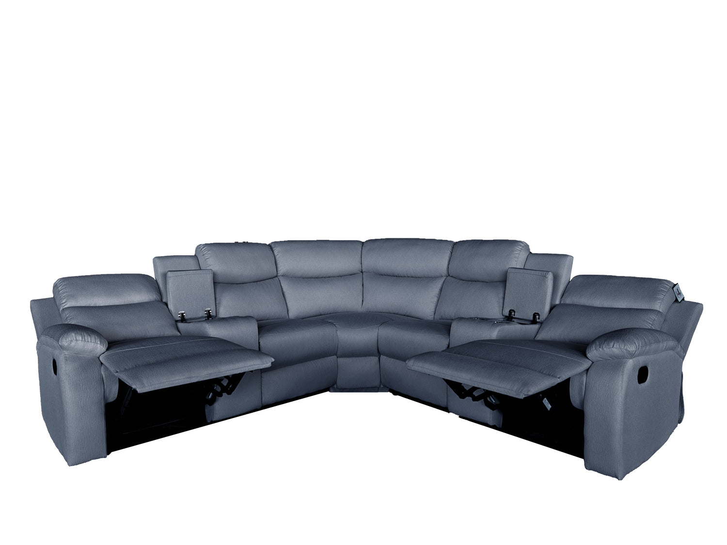 Montari Fabric Manual Recliner with console and cupholders Grey