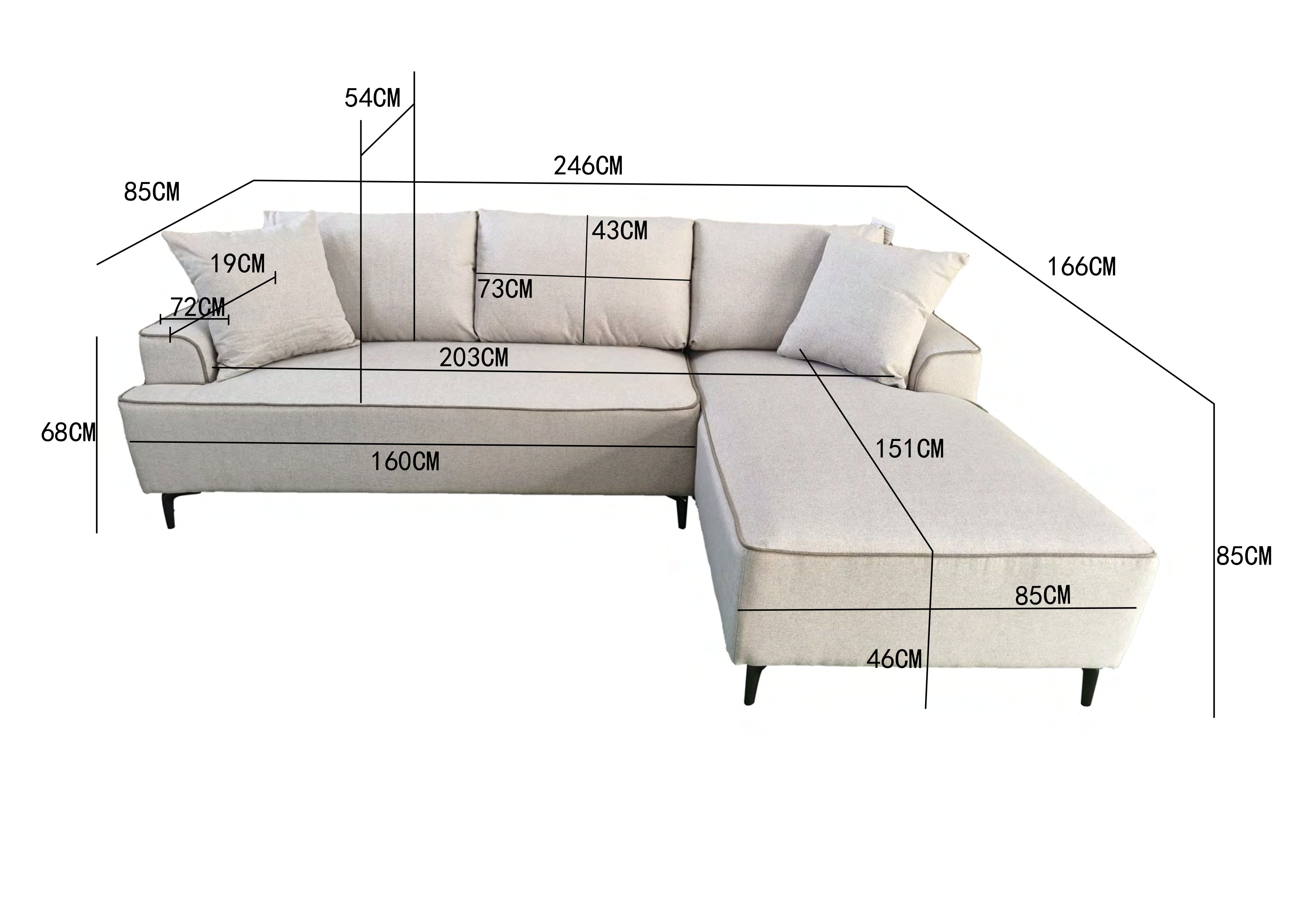 Aero Left Hand Corner Sofa Beige