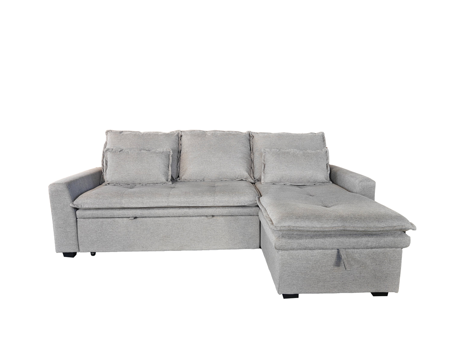 Cozeo Corner Sofa bed with Storage Chase Silver