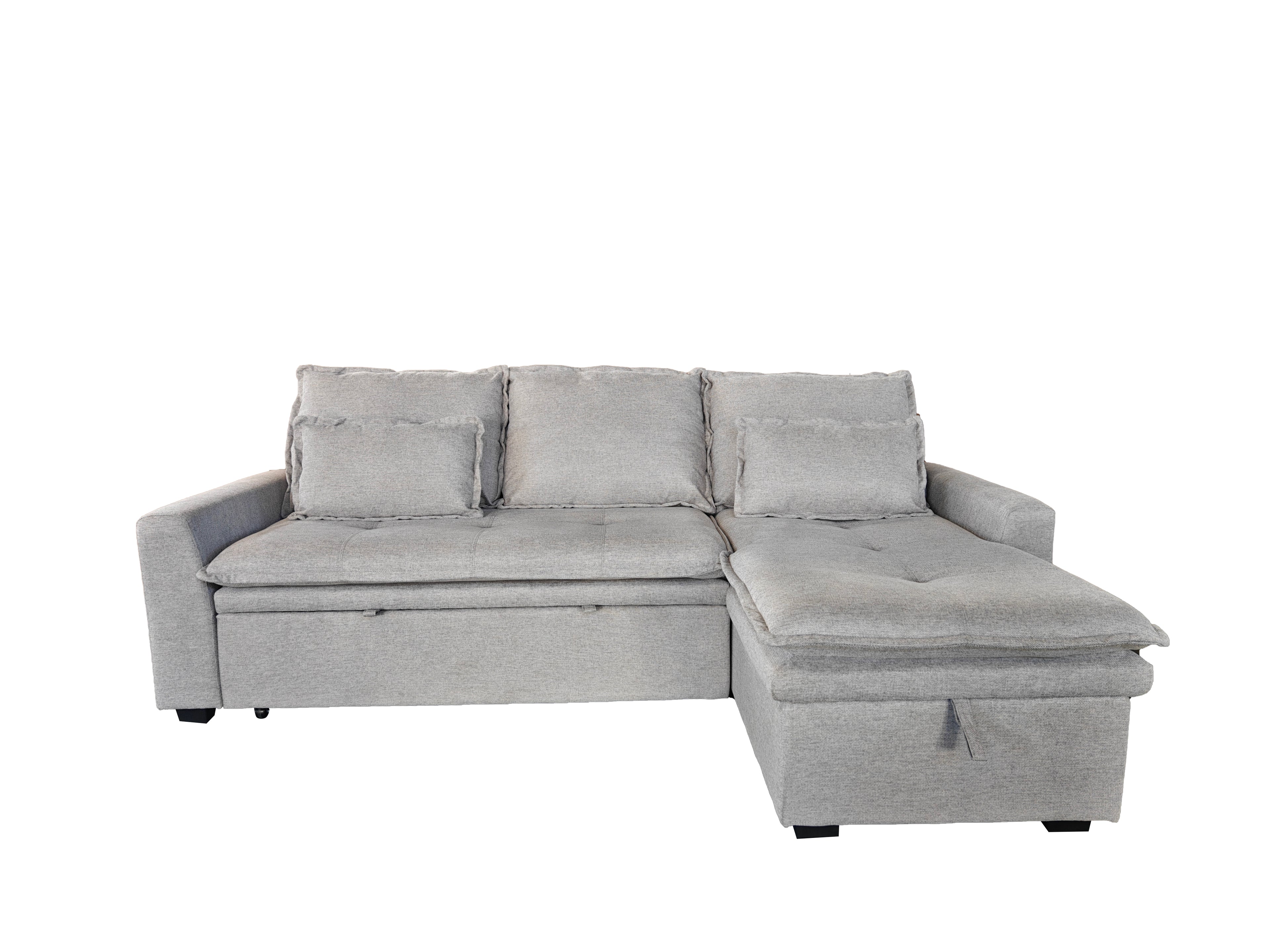 Cozeo Corner Sofa bed with Storage Chase Grey