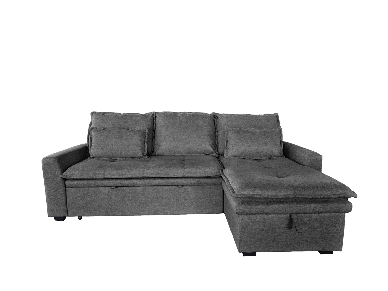 Cozeo Corner Sofa bed with Storage Chase Silver