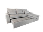 Cozeo Corner Sofa bed with Storage Chase Grey