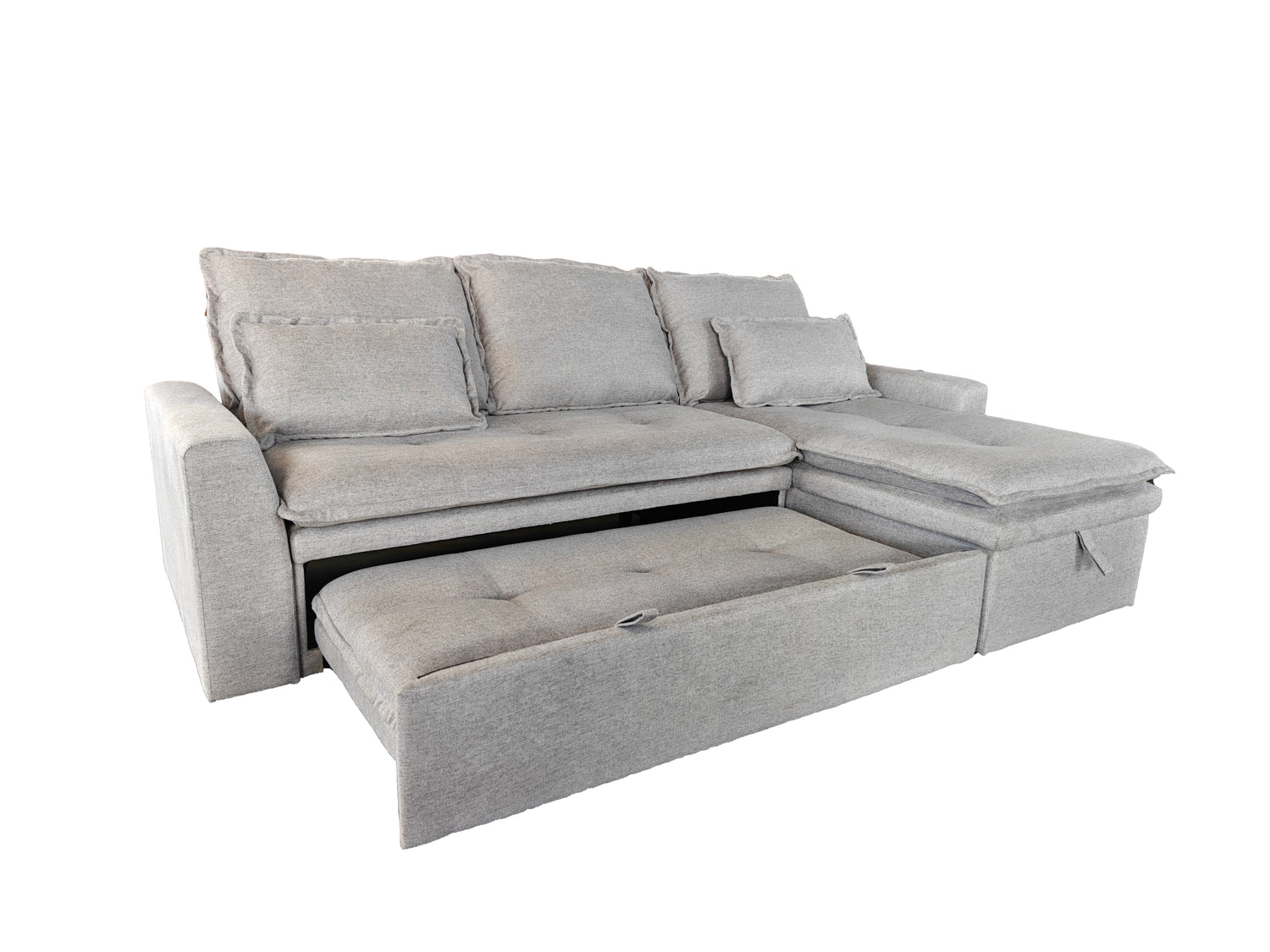 Cozeo Corner Sofa bed with Storage Chase Silver