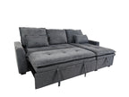 Cozeo Corner Sofa bed with Storage Chase Grey