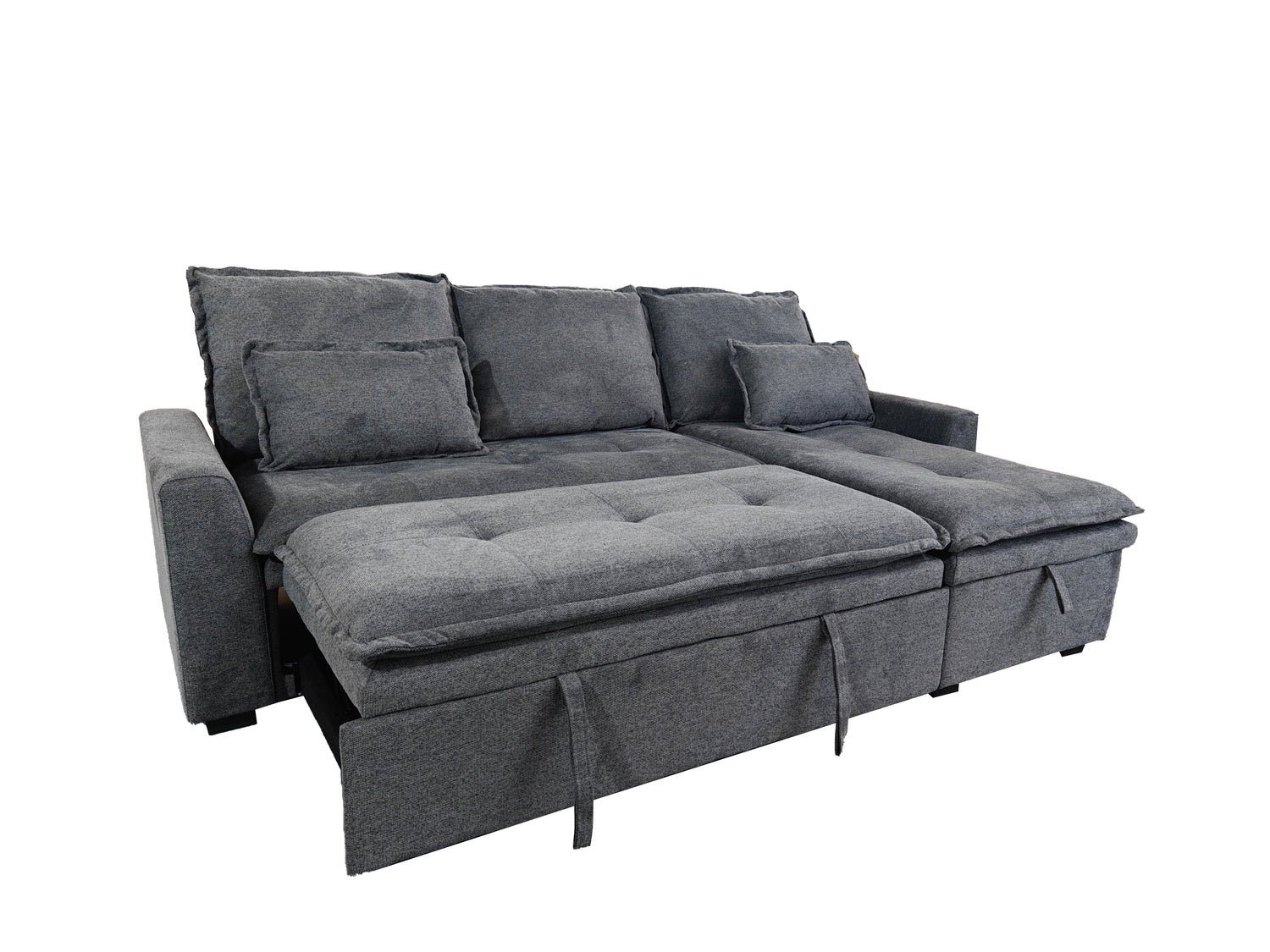Cozeo Corner Sofa bed with Storage Chase Silver