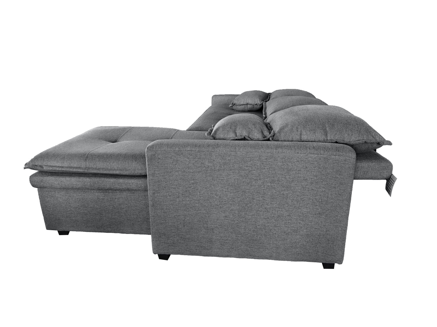 Cozeo Corner Sofa bed with Storage Chase Silver