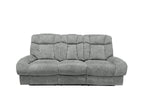 Harlow Fabric 3 Seater Electric Recliner Set Silver