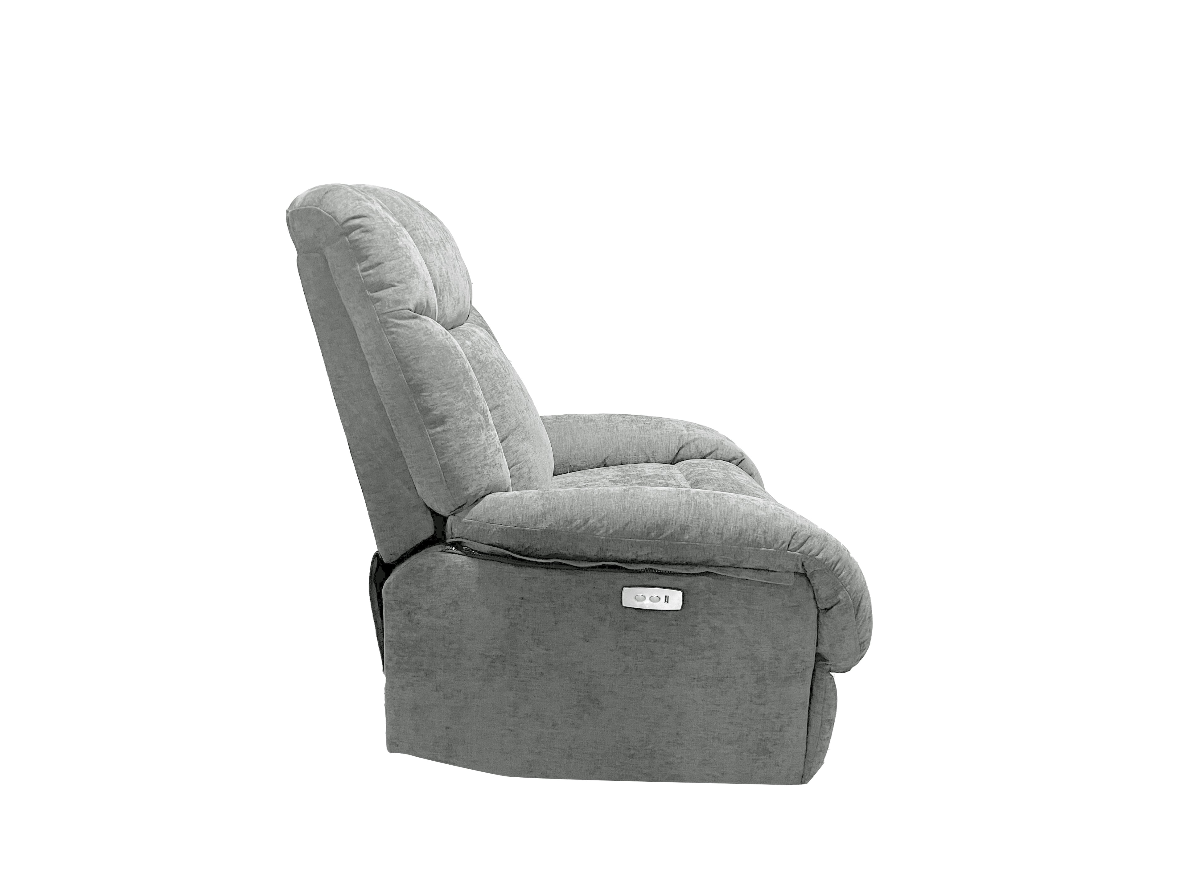 Harlow Fabric 2+3 Seater Electric Recliner Set Silver