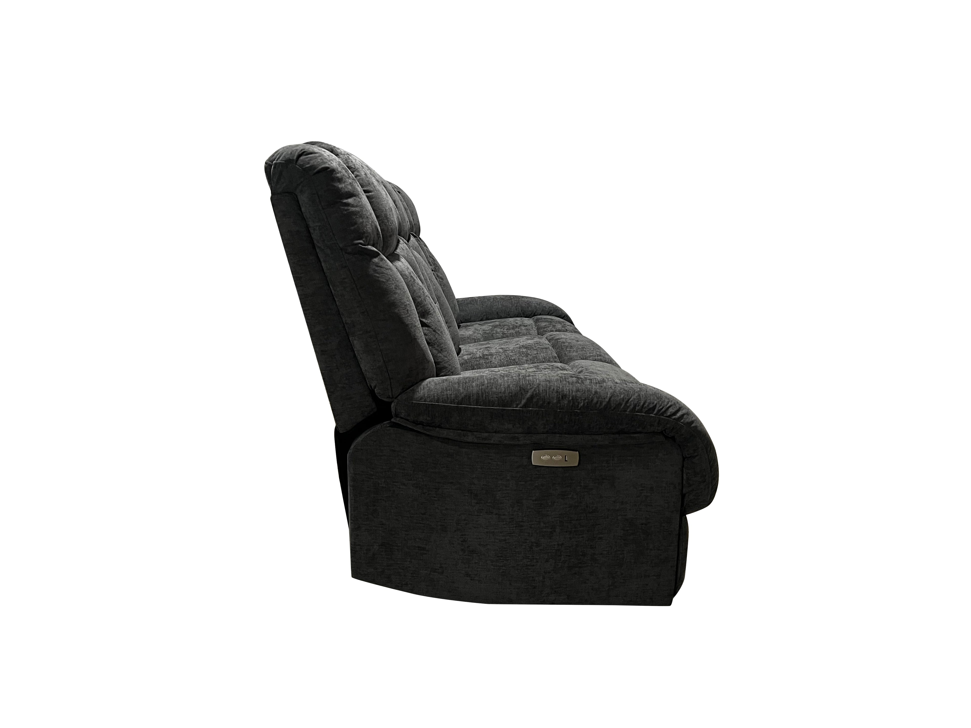 Harlow Fabric 1 Seater Electric Recliner Set Grey