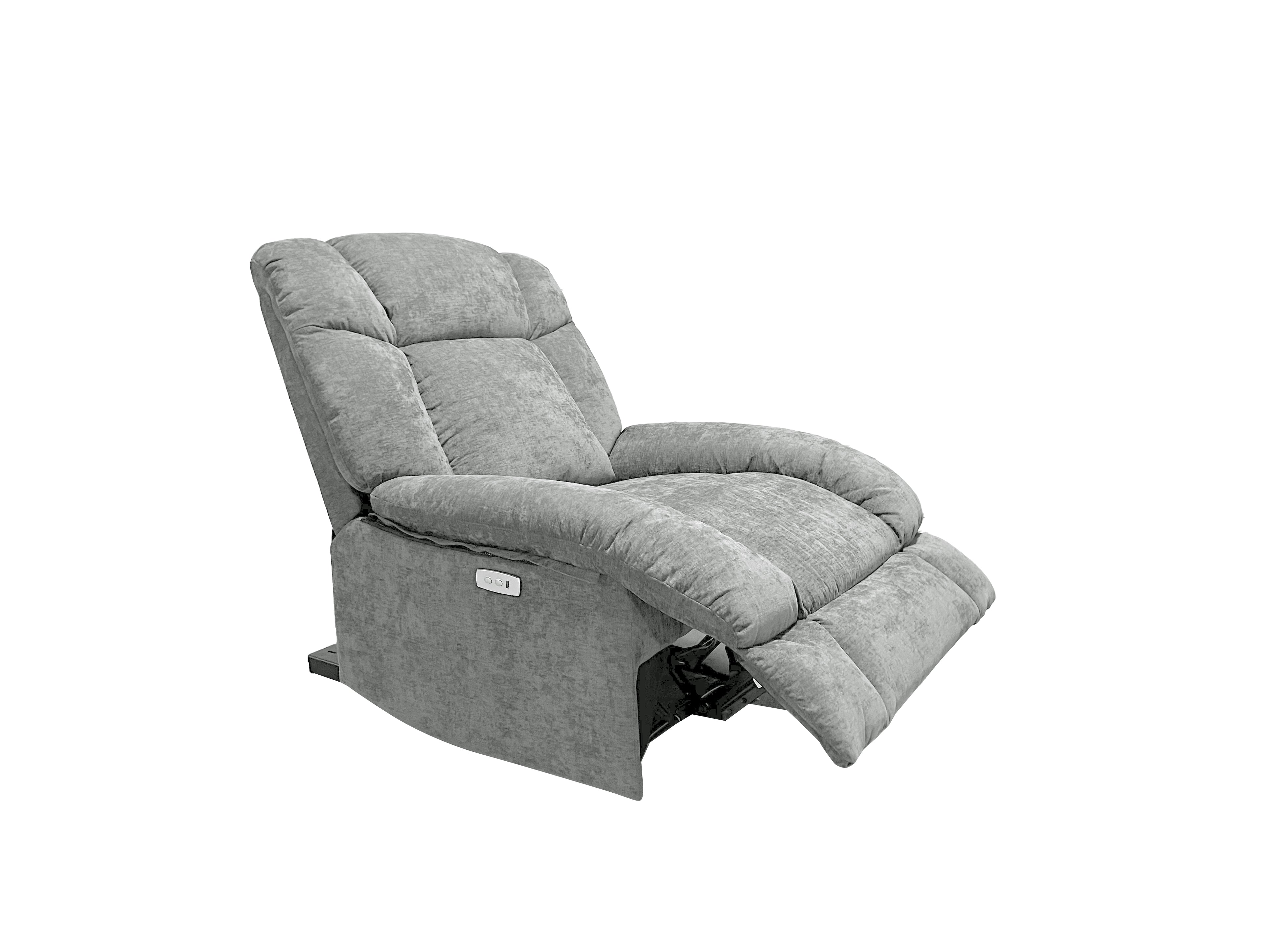 Harlow Fabric 2+3 Seater Electric Recliner Set Silver