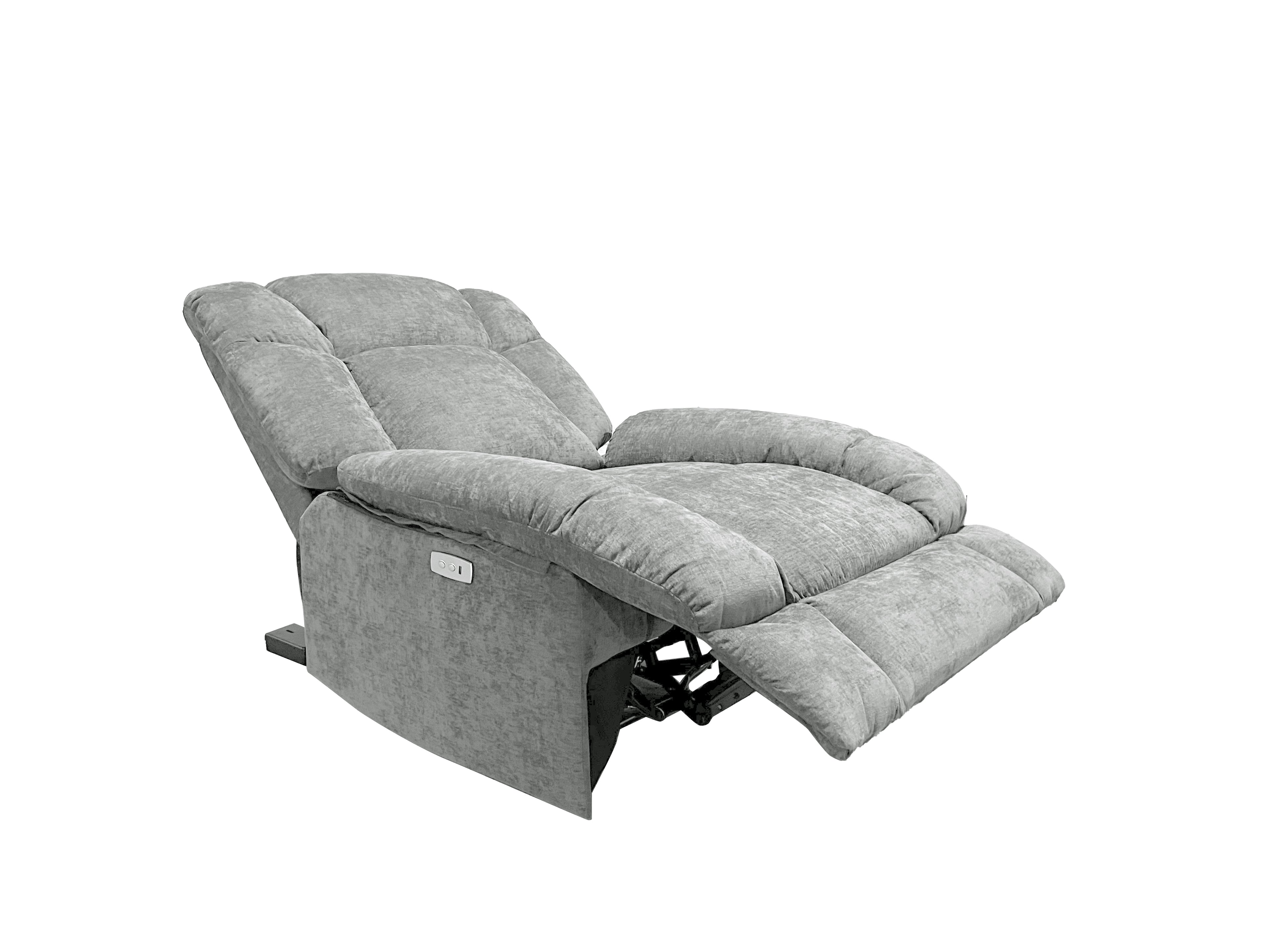 Harlow Fabric 2+3 Seater Electric Recliner Set Silver