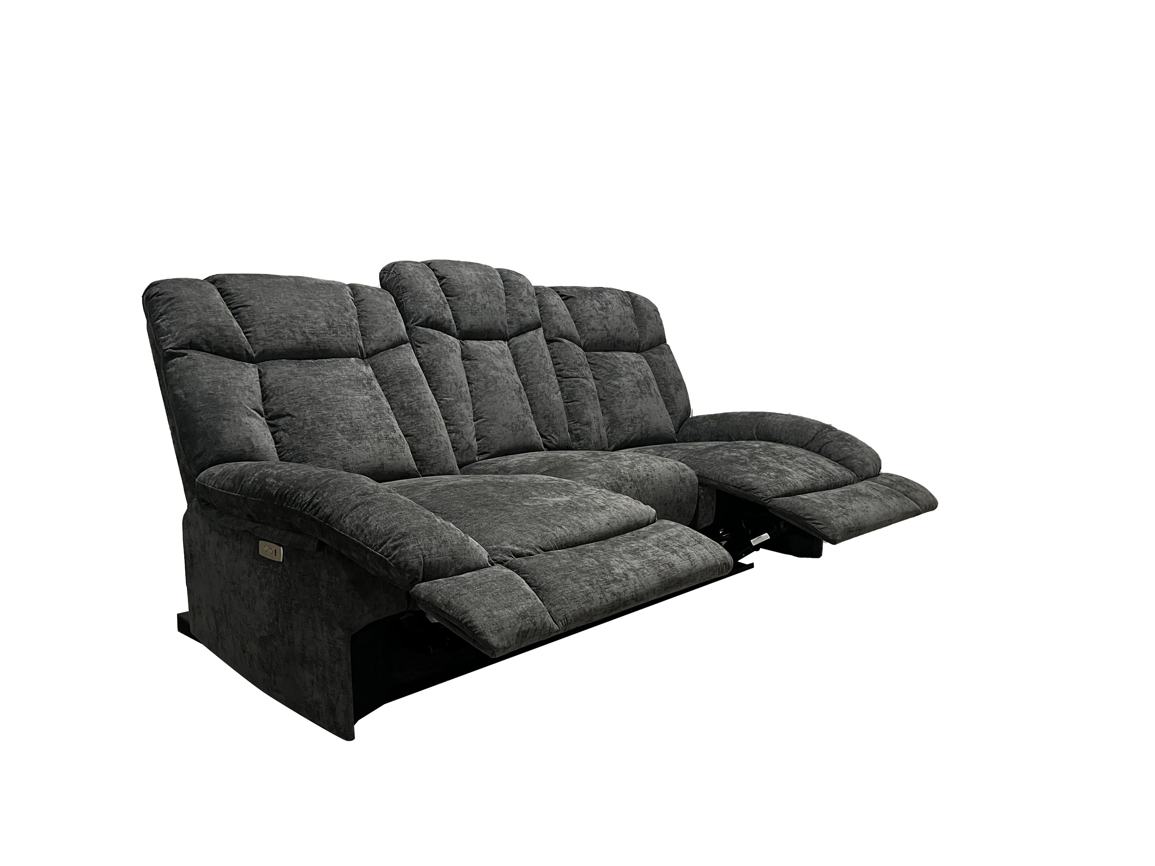 Harlow Fabric 1 Seater Electric Recliner Set Grey