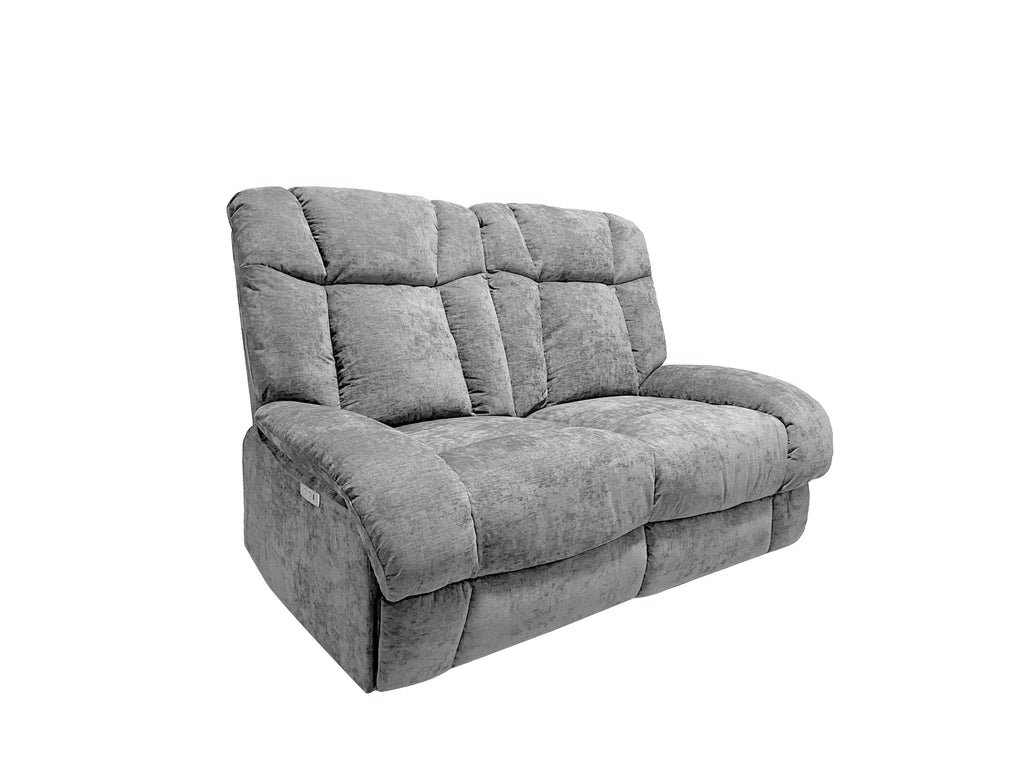 Harlow Fabric 3 Seater Electric Recliner Set Silver