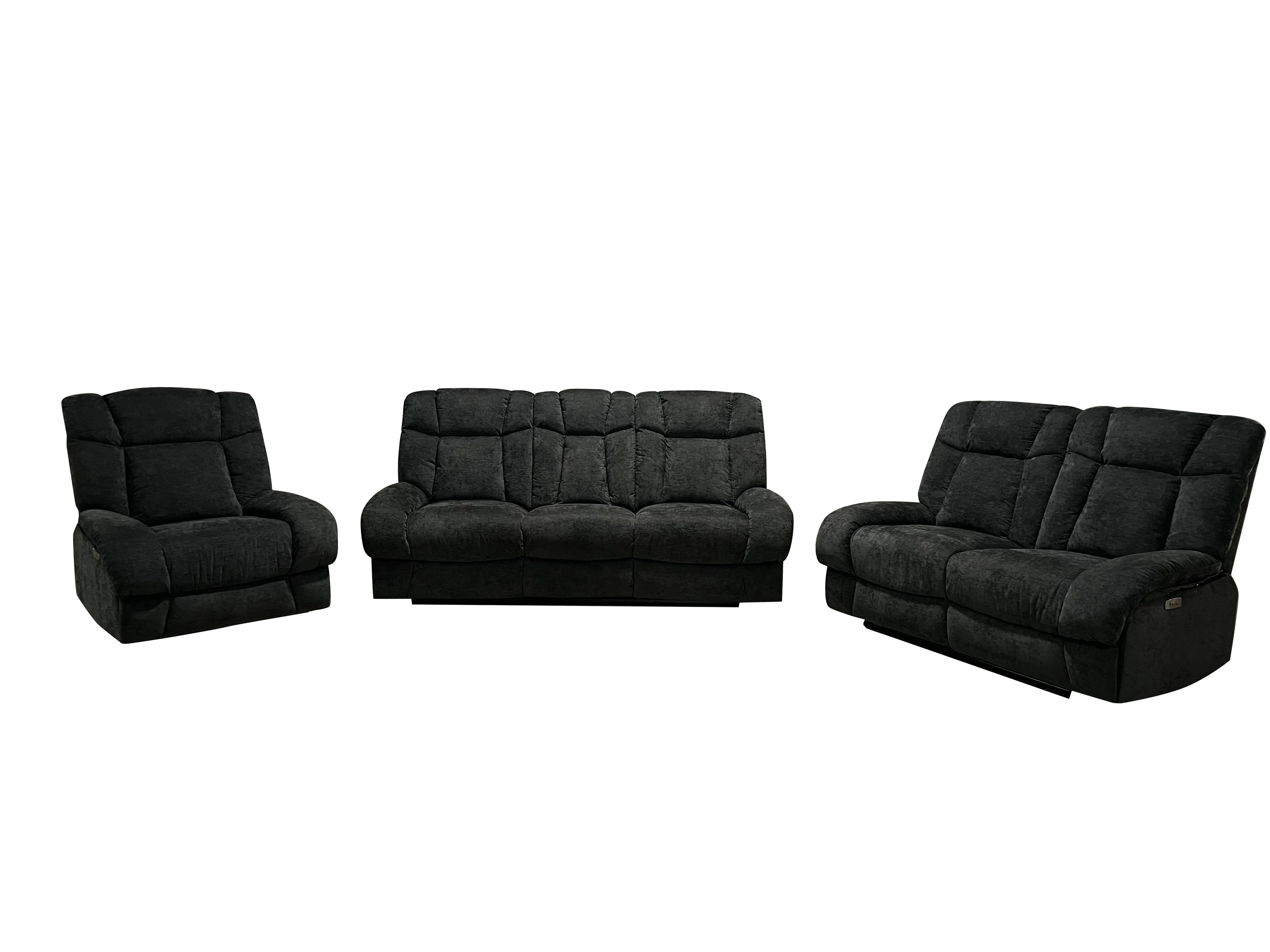 Harlow Fabric 1 Seater Electric Recliner Set Grey