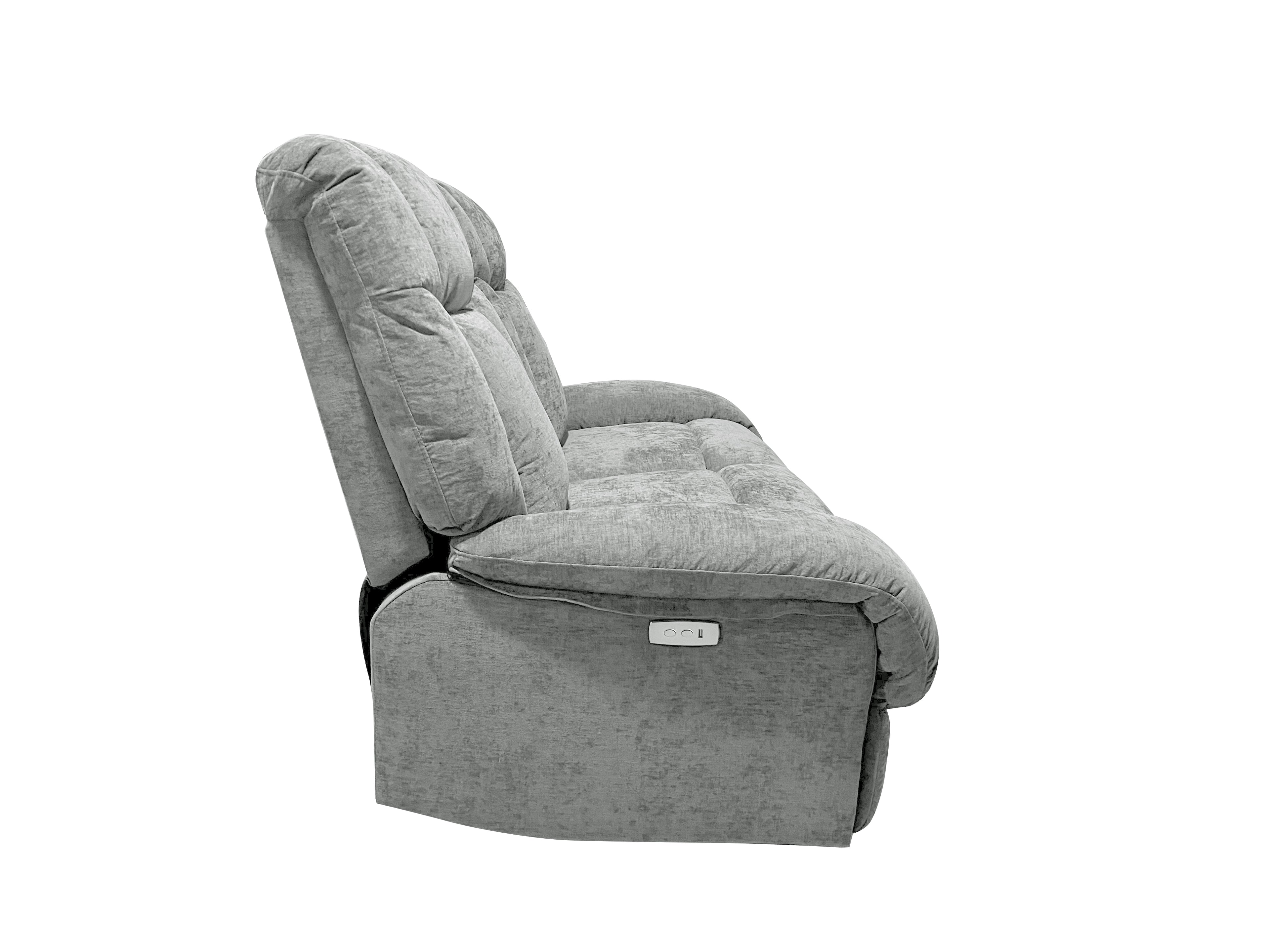 Harlow Fabric 2+3 Seater Electric Recliner Set Silver