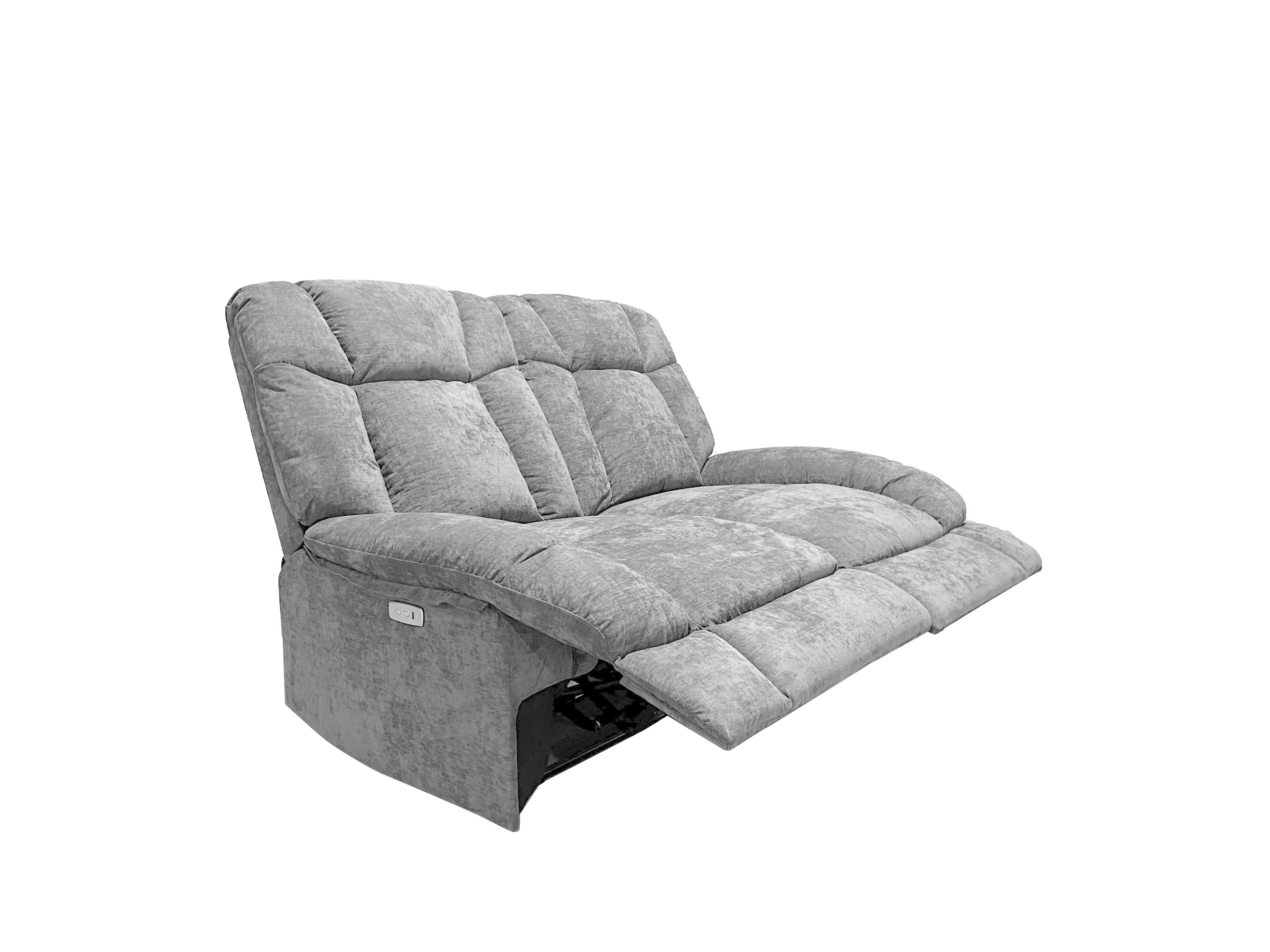 Harlow Fabric 2+3 Seater Electric Recliner Set Silver