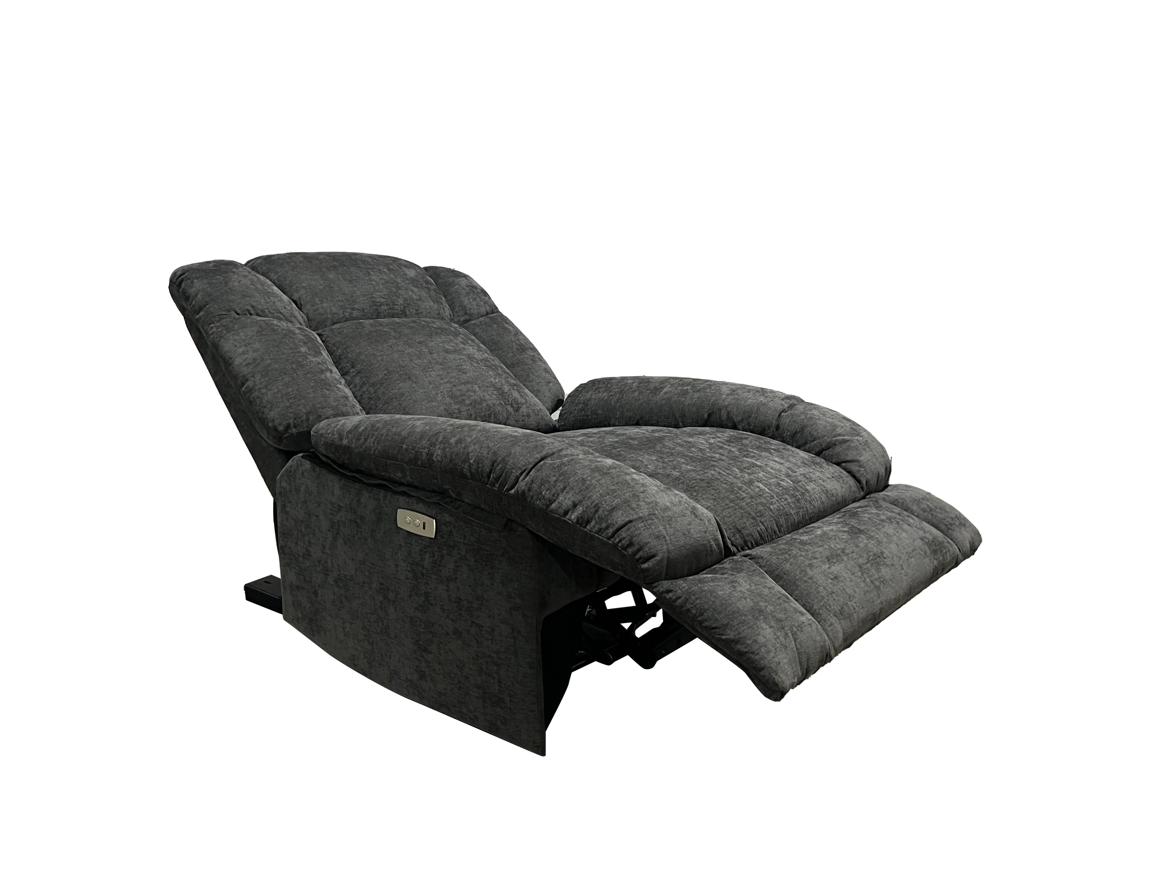 Harlow Fabric 1 Seater Electric Recliner Set Grey