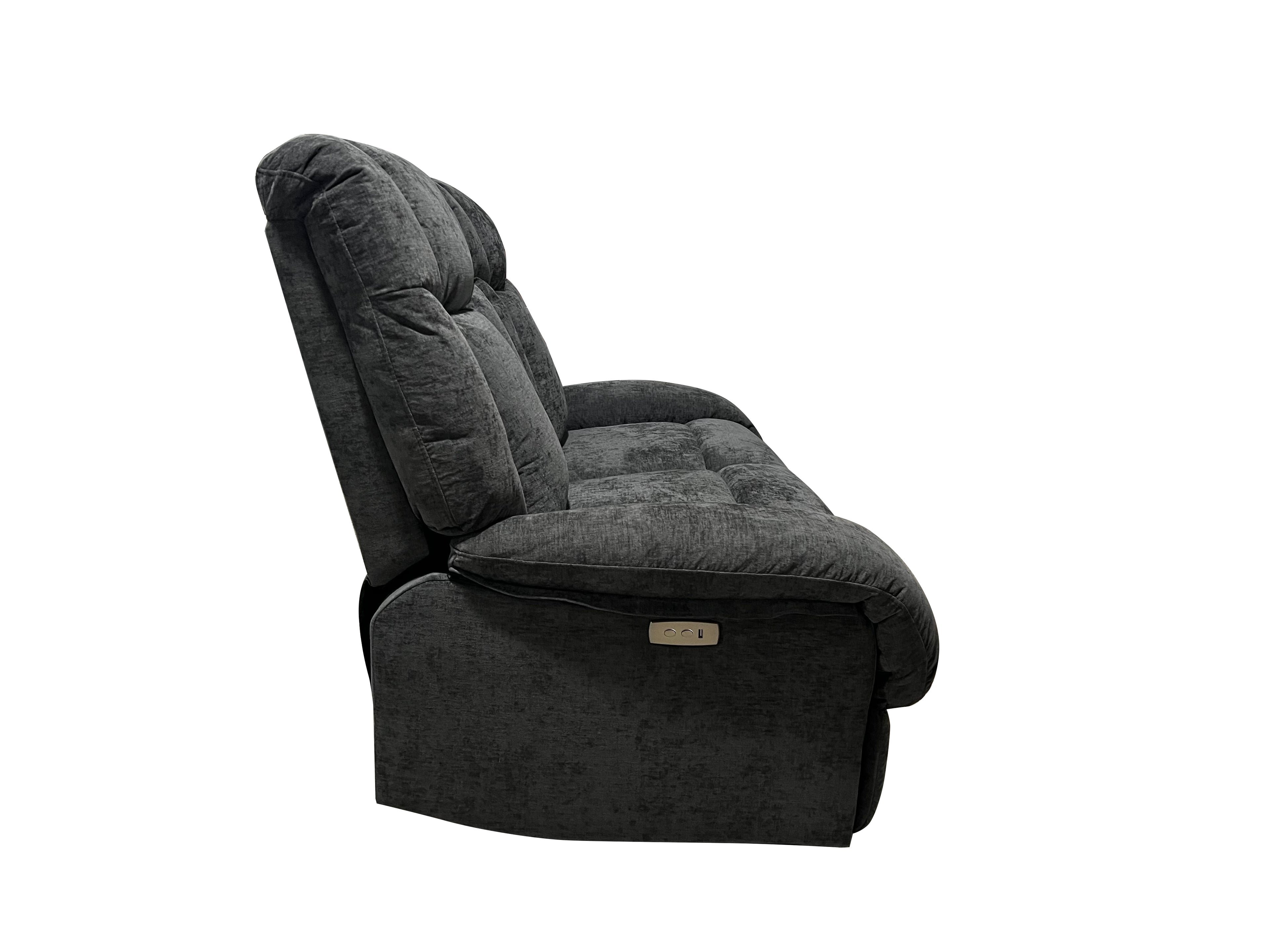 Harlow Fabric 1 Seater Electric Recliner Set Grey