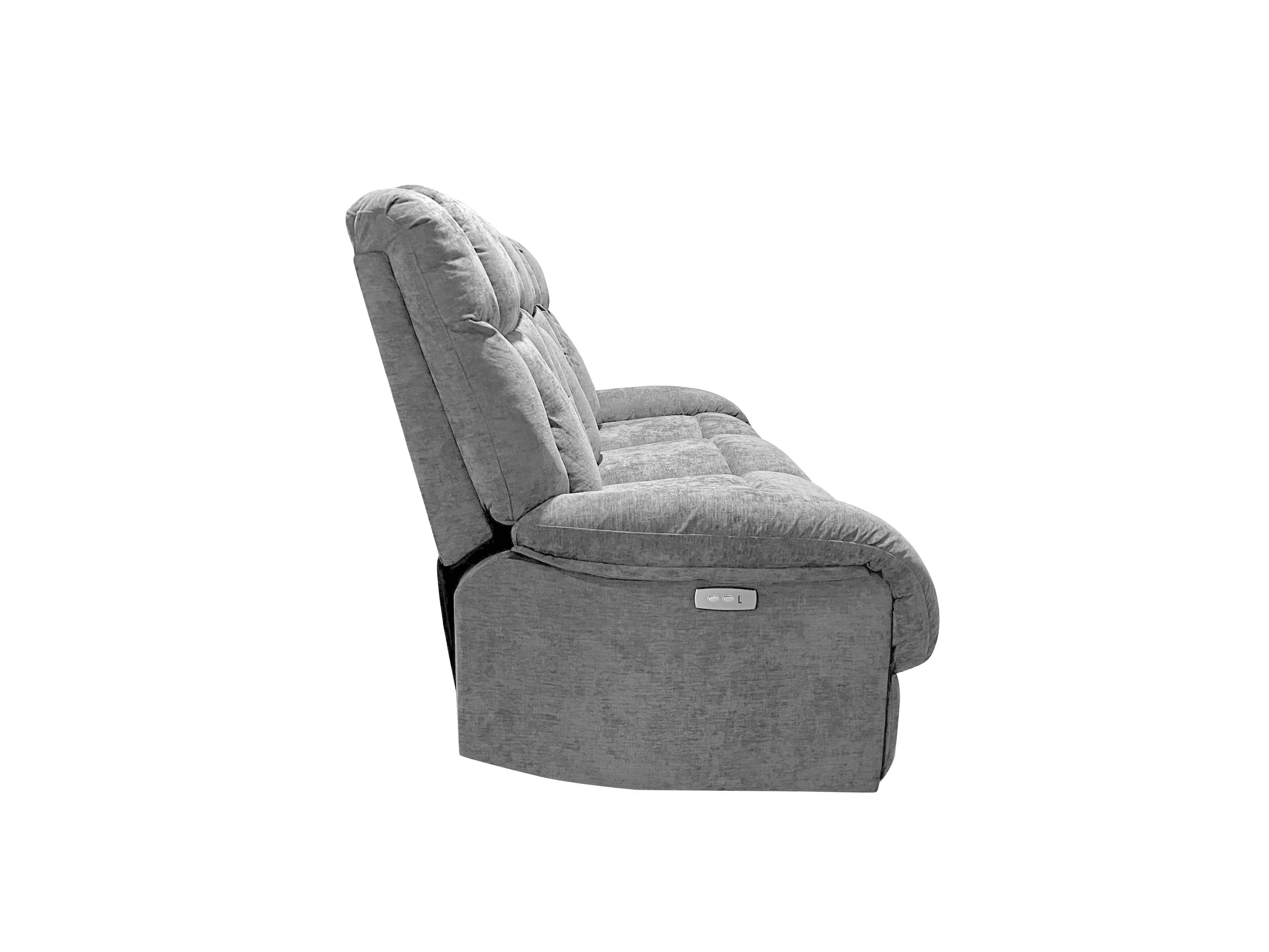 Harlow Fabric 2+3 Seater Electric Recliner Set Silver