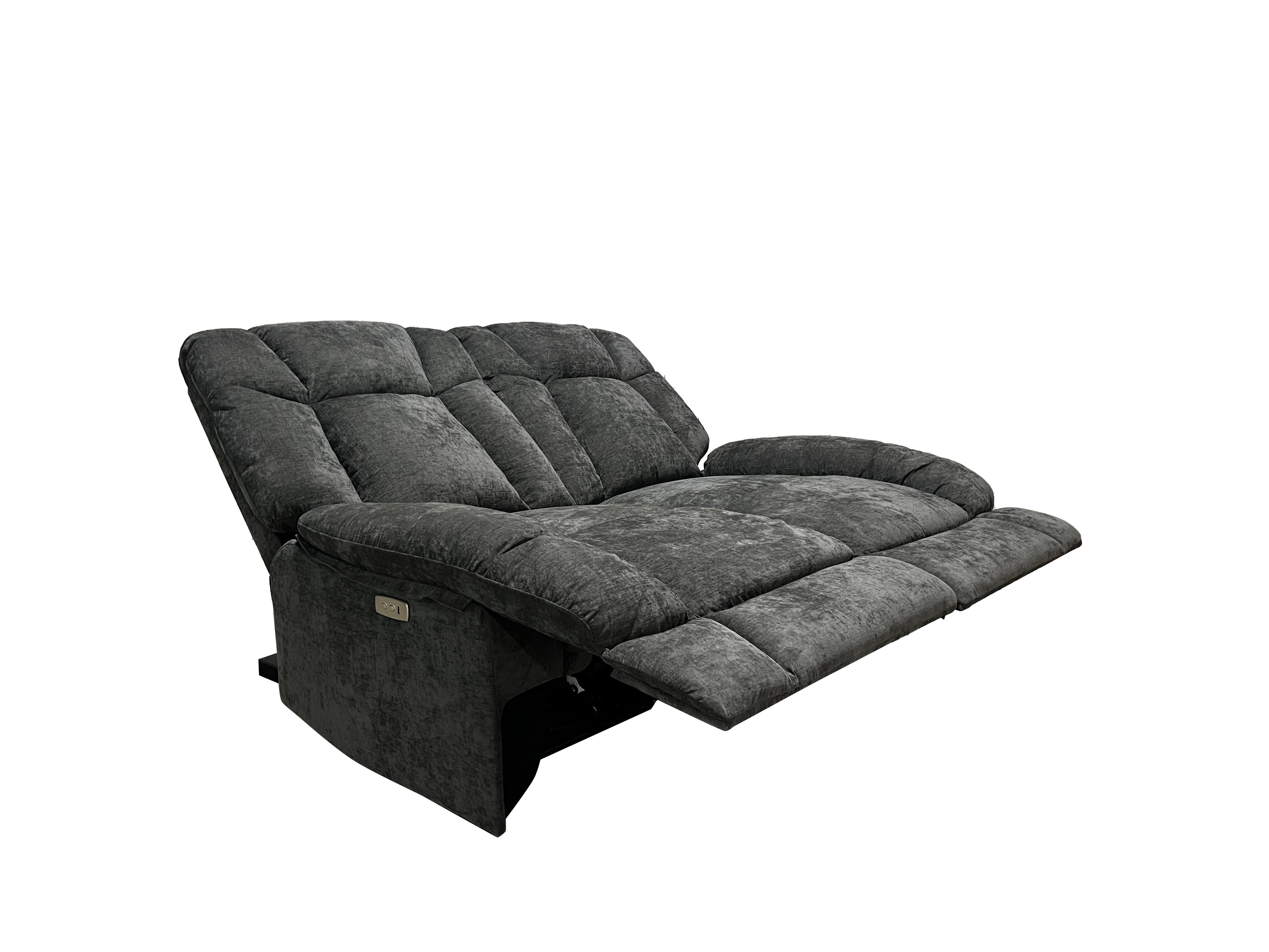 Harlow Fabric 1 Seater Electric Recliner Set Grey