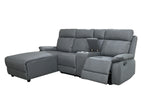 Harrison Anti scratch Leather Manual Recliner Right hand Corner Grey
