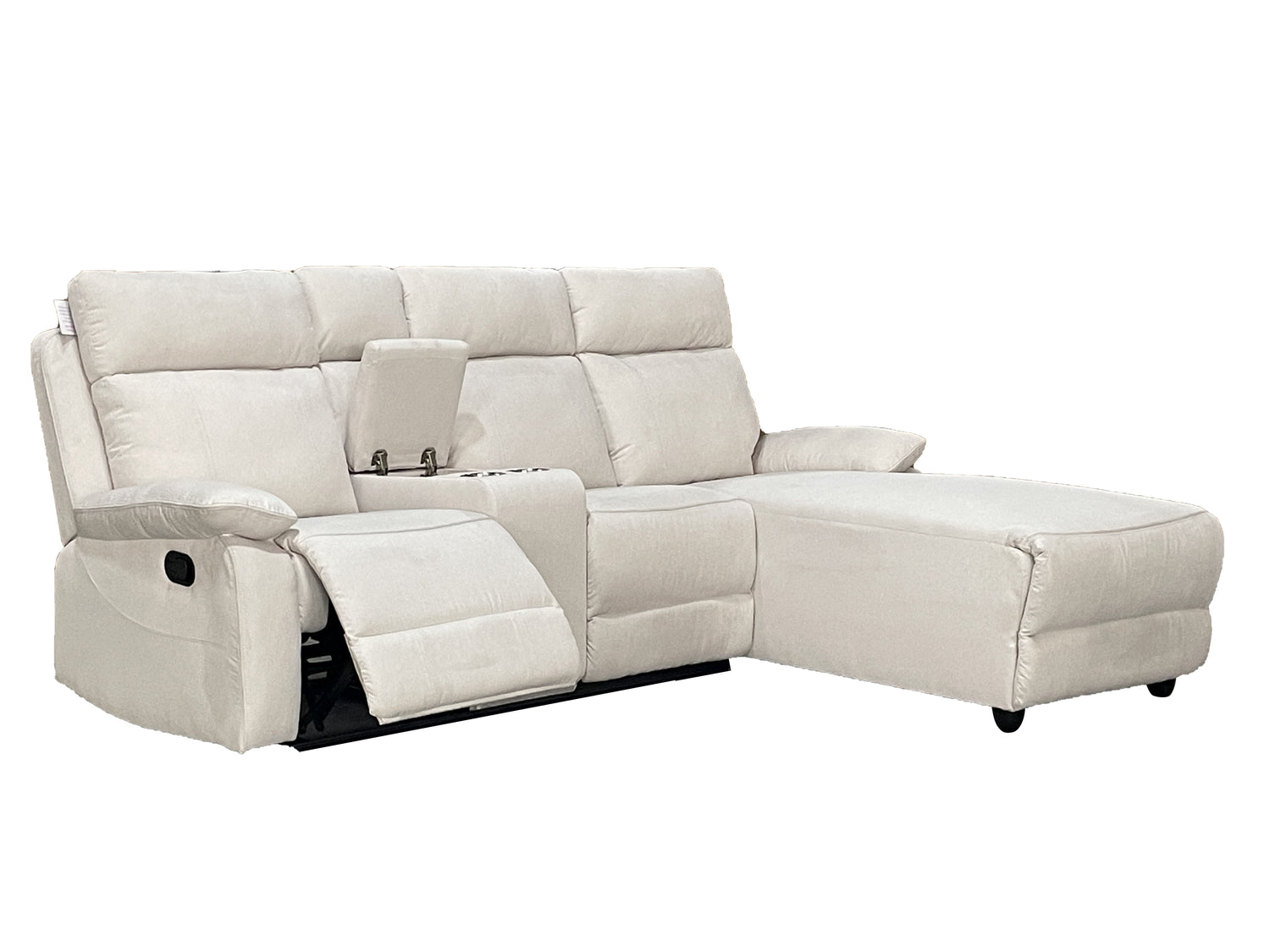 Harrison Fabric Manual Recliner Right hand Corner Cream