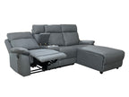 Harrison Anti scratch Leather Manual Recliner Right hand Corner Grey