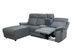 Harrison Anti scratch Leather Manual Recliner Right hand Corner Grey