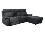 Harrison Anti scratch Leather Manual Recliner Right hand Corner Black