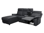 Harrison Anti scratch Leather Manual Recliner Right hand Corner Black