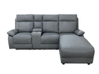 Harrison Anti scratch Leather Manual Recliner Right hand Corner Grey